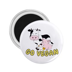 Friends Not Food - Cute Cow, Pig And Chicken 2 25  Magnets by Valentinaart