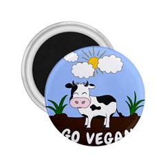 Friends Not Food - Cute Cow 2 25  Magnets by Valentinaart