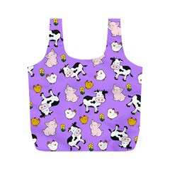 The Farm Pattern Full Print Recycle Bags (m)  by Valentinaart