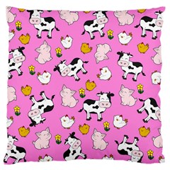 The Farm Pattern Large Cushion Case (two Sides) by Valentinaart