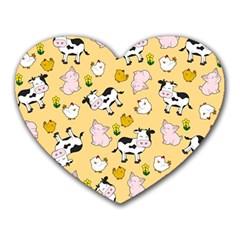 The Farm Pattern Heart Mousepads by Valentinaart