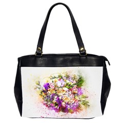 Flowers Bouquet Art Nature Office Handbags (2 Sides)  by Nexatart