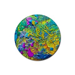 Background Art Abstract Watercolor Rubber Round Coaster (4 Pack)  by Nexatart