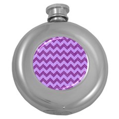 Background Fabric Violet Round Hip Flask (5 Oz) by Nexatart