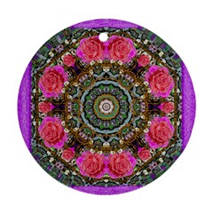 Roses In A Color Cascade Of Freedom And Peace Ornament (round) by pepitasart