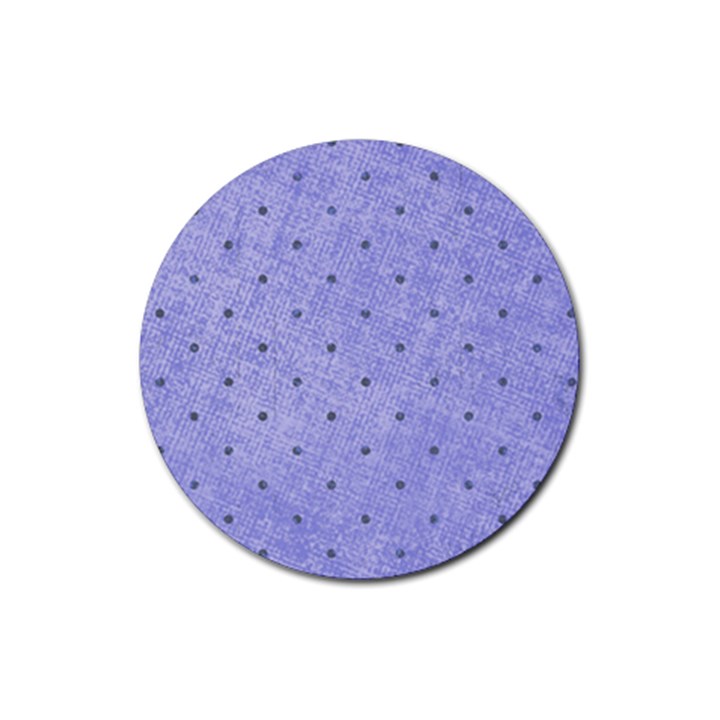 Dot Blue Rubber Round Coaster (4 pack) 
