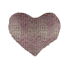 Knitted Wool Pink Light Standard 16  Premium Flano Heart Shape Cushions by snowwhitegirl