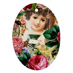 Little Girl Victorian Collage Ornament (Oval)