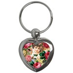 Little Girl Victorian Collage Key Chains (Heart) 