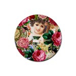 Little Girl Victorian Collage Rubber Coaster (Round) 