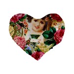 Little Girl Victorian Collage Standard 16  Premium Heart Shape Cushions