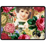 Little Girl Victorian Collage Double Sided Fleece Blanket (Large) 