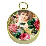 Little Girl Victorian Collage Gold Compasses
