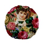 Little Girl Victorian Collage Standard 15  Premium Flano Round Cushions