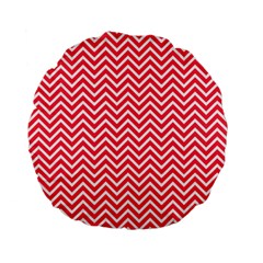 Red Chevron Standard 15  Premium Flano Round Cushions by snowwhitegirl