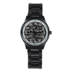 Dark Abstract Pattern Stainless Steel Round Watch by dflcprints