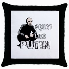 Squat Like Putin Throw Pillow Case (black) by Valentinaart