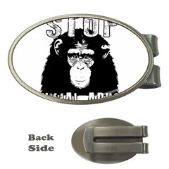 Stop Animal Abuse - Chimpanzee  Money Clips (oval)  by Valentinaart