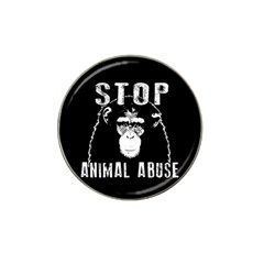 Stop Animal Abuse - Chimpanzee  Hat Clip Ball Marker (4 Pack) by Valentinaart