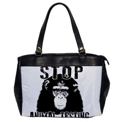 Stop Animal Testing - Chimpanzee  Office Handbags by Valentinaart