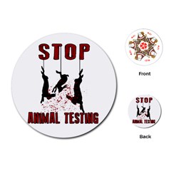 Stop Animal Testing - Rabbits  Playing Cards (round)  by Valentinaart