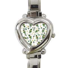 St Patricks Day Pattern Heart Italian Charm Watch by Valentinaart