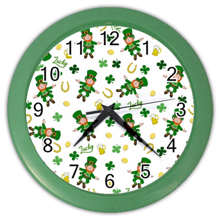 St Patricks day pattern Color Wall Clocks
