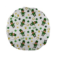 St Patricks Day Pattern Standard 15  Premium Flano Round Cushions by Valentinaart