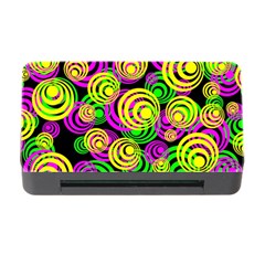 Bright Yellow Pink And Green Neon Circles Memory Card Reader With Cf by PodArtist