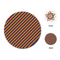 Gay Pride Flag Candy Cane Diagonal Stripe Playing Cards (round)  by PodArtist