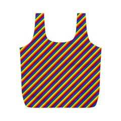 Gay Pride Flag Candy Cane Diagonal Stripe Full Print Recycle Bags (m)  by PodArtist