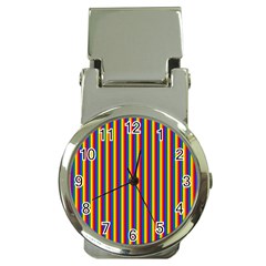 Vertical Gay Pride Rainbow Flag Pin Stripes Money Clip Watches by PodArtist