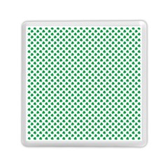 Green Shamrock Clover On White St  Patrick s Day Memory Card Reader (square)  by PodArtist