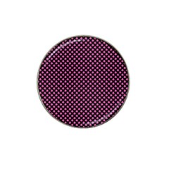 Small Hot Pink Irish Shamrock Clover On Black Hat Clip Ball Marker by PodArtist