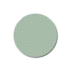 Shamrock 2-tone Green On White St Patrick’s Day Clover Rubber Round Coaster (4 Pack)  by PodArtist