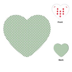 Shamrock 2-tone Green On White St Patrick’s Day Clover Playing Cards (heart)  by PodArtist
