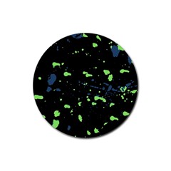 Dark Splatter Abstract Rubber Round Coaster (4 Pack)  by dflcprints