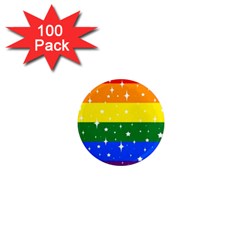 Sparkly Rainbow Flag 1  Mini Magnets (100 Pack)  by Valentinaart