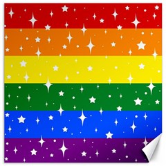 Sparkly Rainbow Flag Canvas 12  X 12   by Valentinaart