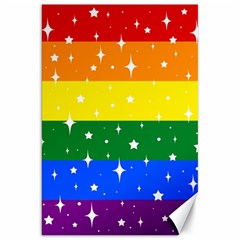 Sparkly Rainbow Flag Canvas 20  X 30   by Valentinaart