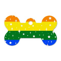 Sparkly Rainbow Flag Dog Tag Bone (one Side) by Valentinaart