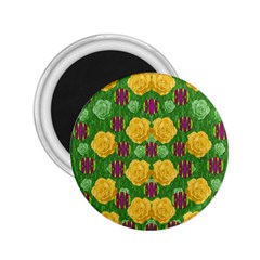 Roses Dancing On  Tulip Fields Forever 2 25  Magnets by pepitasart