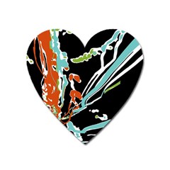 Multicolor Abstract Design Heart Magnet by dflcprints