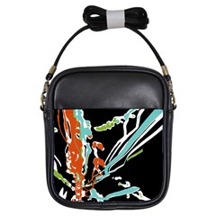 Multicolor Abstract Design Girls Sling Bags by dflcprints