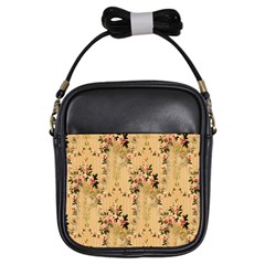Vintage Floral Pattern Girls Sling Bags by paulaoliveiradesign