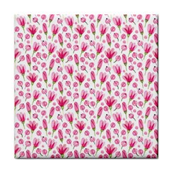 Watercolor Spring Flowers Pattern Face Towel by TastefulDesigns