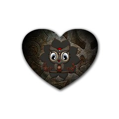 Wonderful Cute  Steampunk Owl Heart Coaster (4 Pack)  by FantasyWorld7