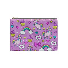 Cute Unicorn Pattern Cosmetic Bag (medium)  by Valentinaart