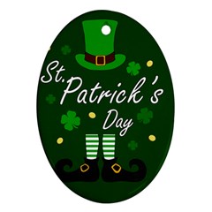 St Patricks Leprechaun Oval Ornament (two Sides) by Valentinaart
