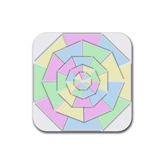 Color Wheel 3d Pastels Pale Pink Rubber Coaster (square)  by Nexatart